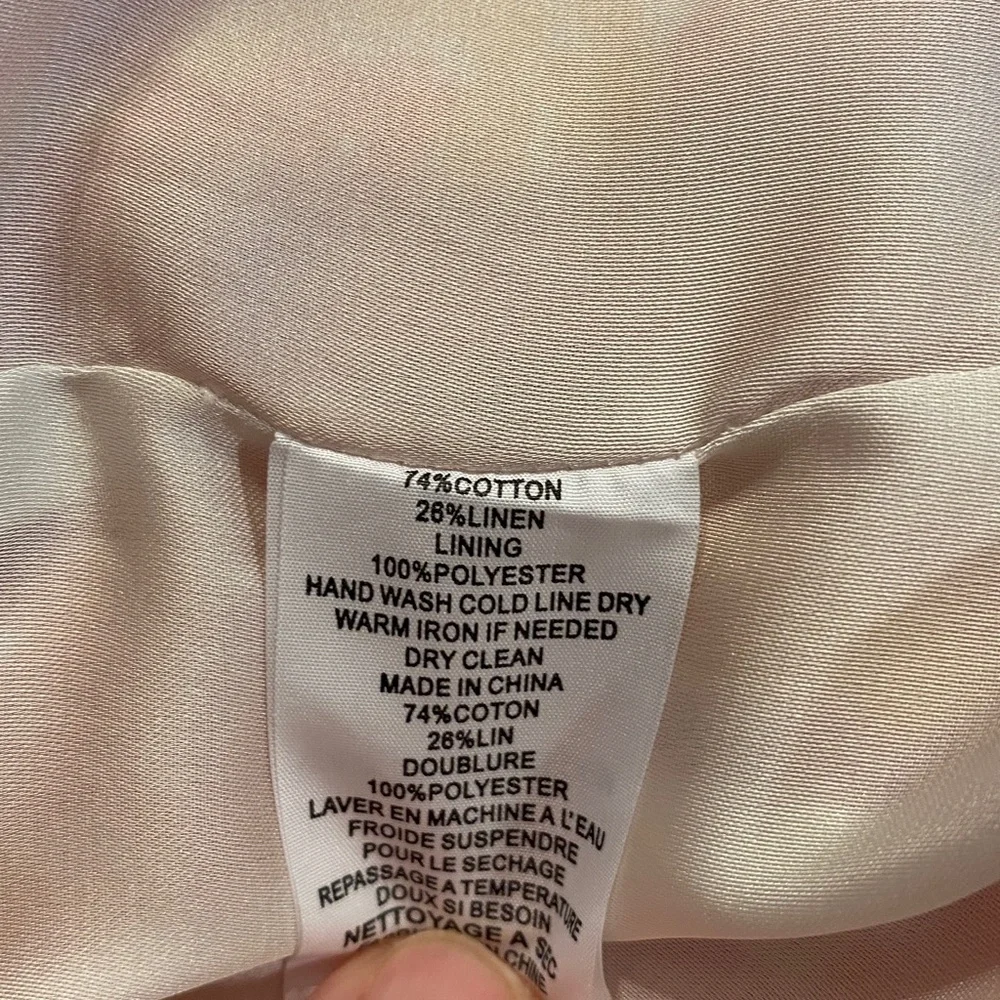 Trina Turk One Shoulder Linen Blend Top EUC